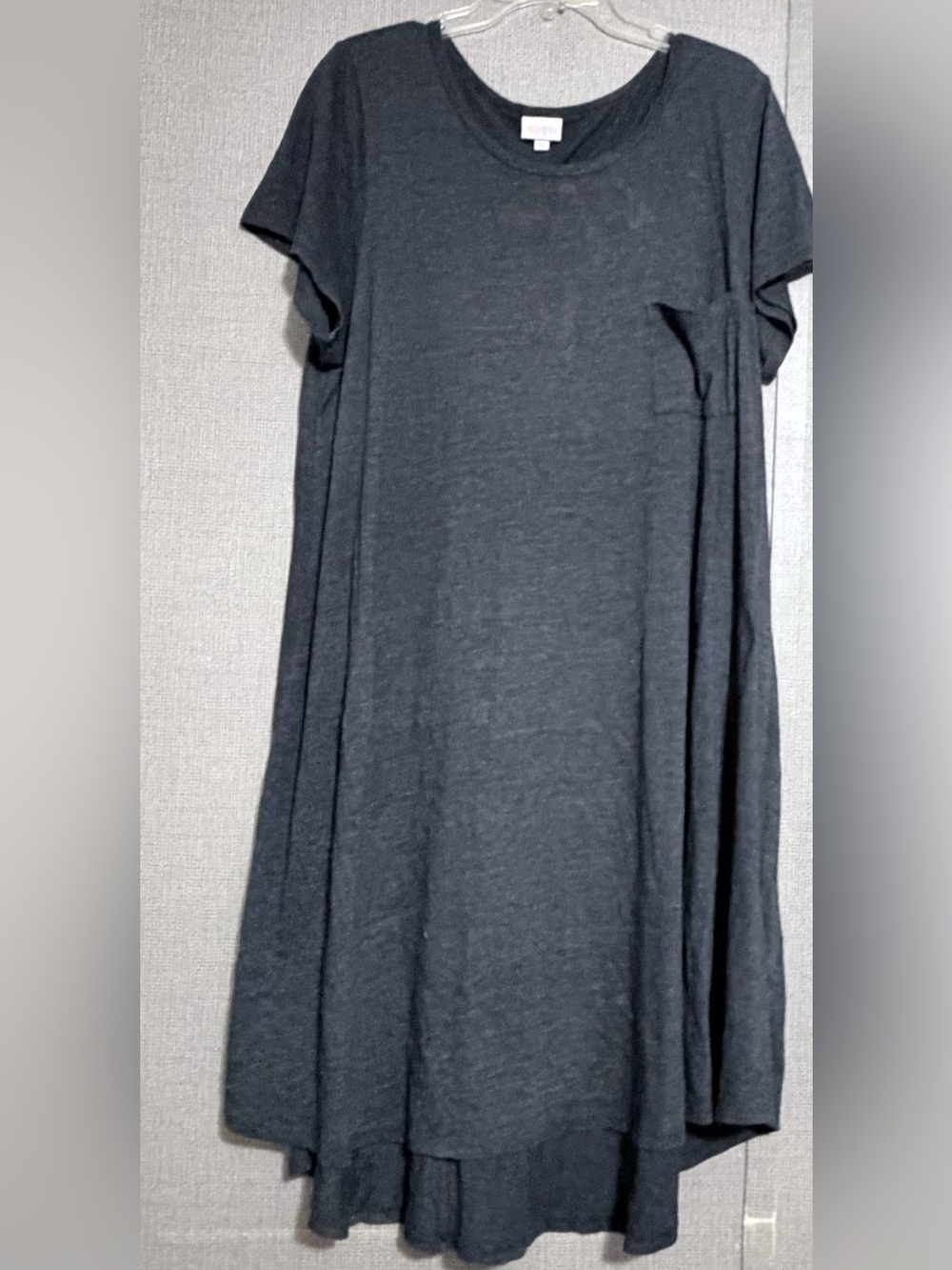 LuLaRoe Carly Swing Faded Black High-Low T-Shirt Dress